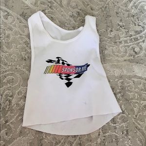 white racer back sponser me tank